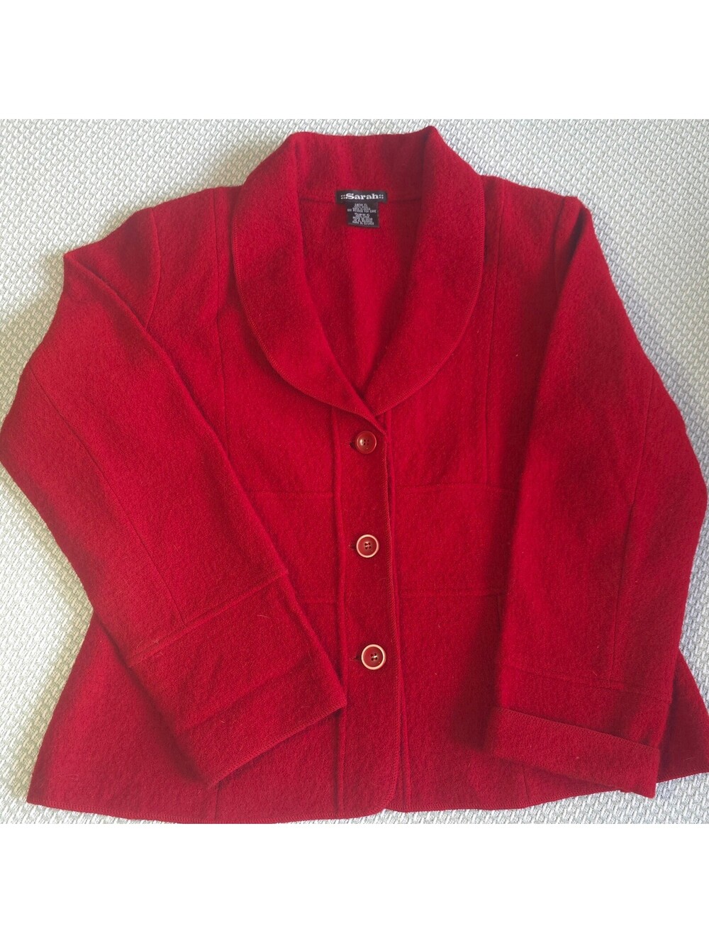 Vintage 100% wool red blazer/jacket by ::Sarah:: size XL